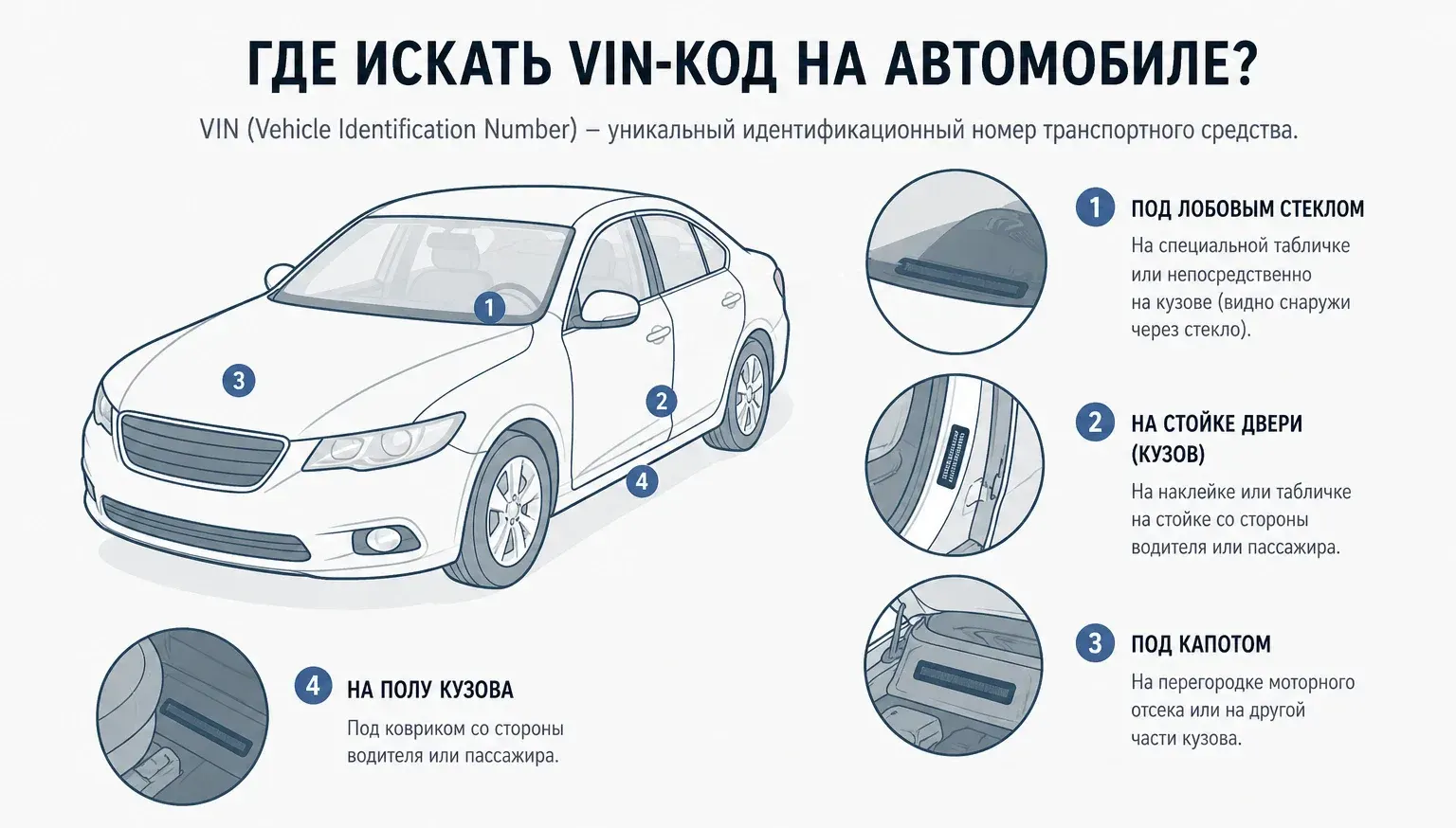 Где искать VIN код если в техпаспорте ошибка или Казахстанской сборки